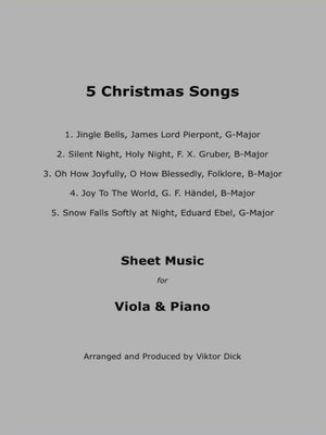 cover image of 5 Christmas Songs--Sheet Music for Viola & Piano